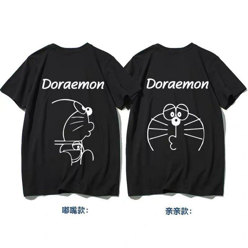 Áo thun Doremon Unisex đen trắng Doraemon Cotton CVC kháng khuẩn khử mùi bản oversize tay lỡ