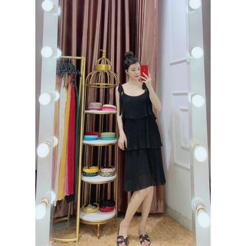 ĐẦM TẦNG XẾP LY HAI DÂY ĐẦM DÁNG XUÔNG BẦU BÍ BON CHEN ĐƯỢC ĐẦM BẦU