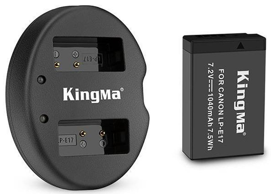 Sạc đôi kèm cáp sạc và 2 pin sạc KingMa LP-E17 cho Canon EOS M3 M5 M6 760D 800D - Hàng chính hãng