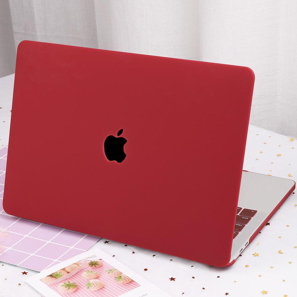 Ốp Macbook màu Đỏ đô đủ dòng (Tặng kèm nút chống bụi và bộ chống gãy sạc)