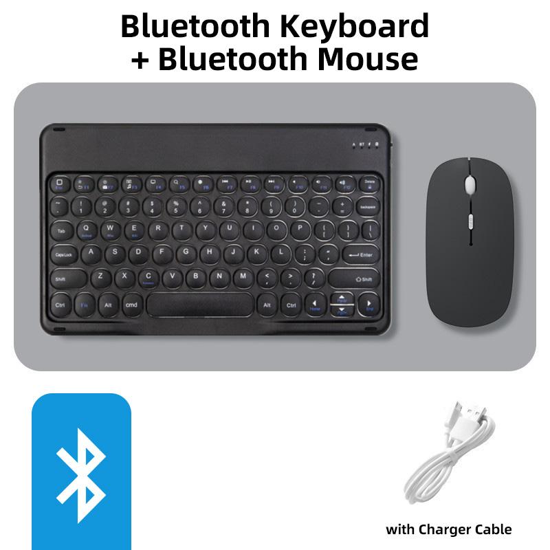 Bàn Phím Bluetooth Không Dây Và Chuột Im Lặng Mini Protable Cực Chất 2.4G Kích Thước Đầy Đủ Bàn Phím Chuột Cho Máy Tính điện Thoại Máy Tính Bảng Laptop