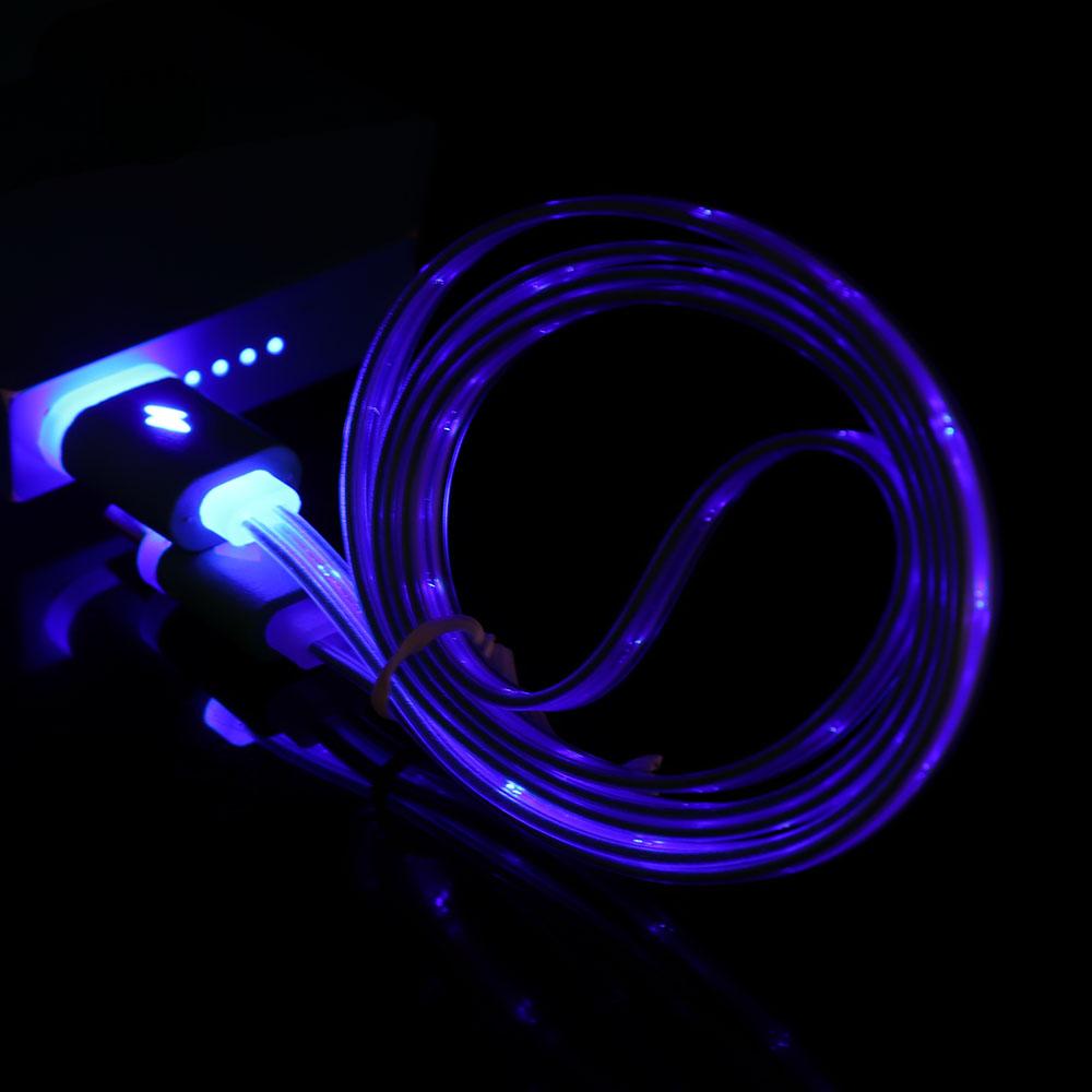 ☆YOLA☆ Glow Charger Cable Colorful Data Sync Micro USB New Charging Smart Phone Android LED Visible Light/Multicolor