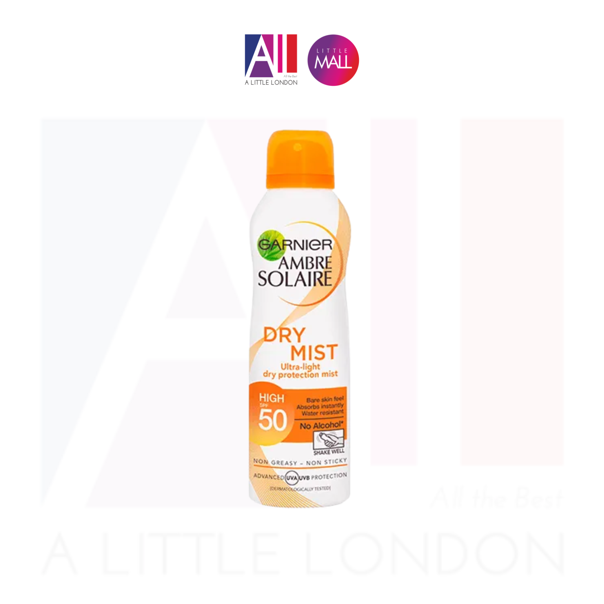 Kem chống nắng dạng xịt Garnier Ambre Solaire Dry Mist UltraLight SPF50 200ml