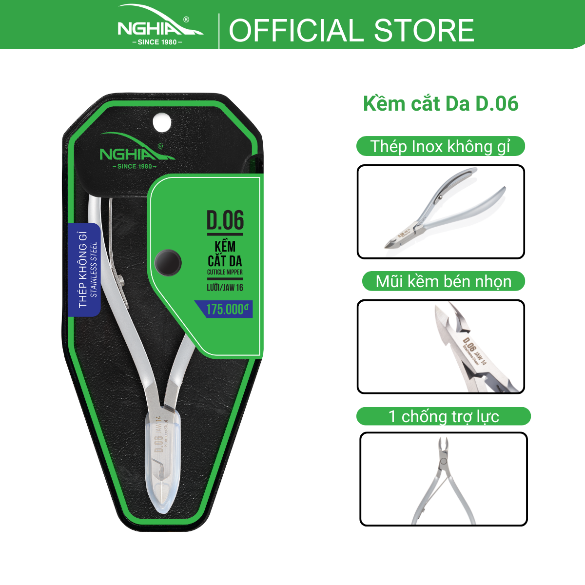 Kềm Cắt Da Thép Không Gỉ Kềm Nghĩa D - 0614