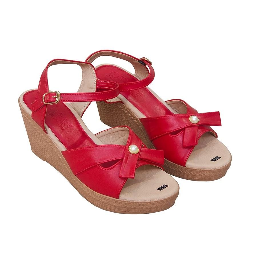 Giày Sandal Nữ Đế Xuồng HÀ NAM Da Bò Thật Thời Trang Cao Cấp 7cm DNU2148a