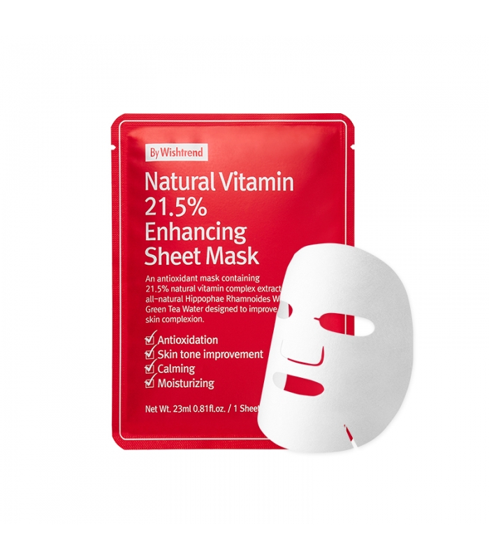 Combo 10 Miếng Mặt Nạ Giấy By Wishtrend Natural Vitamin 21.5% Enhancing Sheet Mask