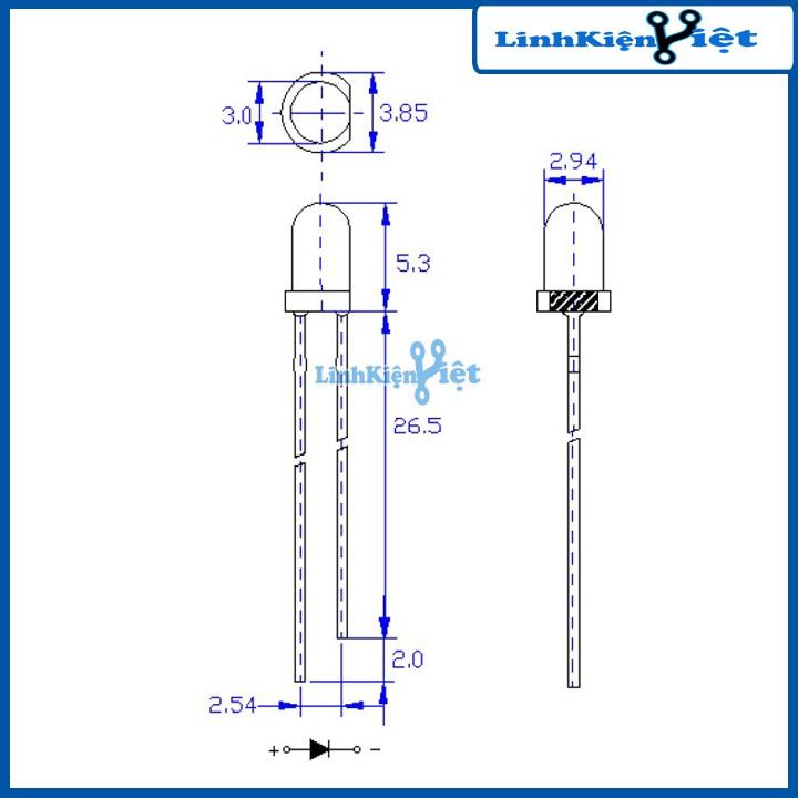 Bộ 20 Led Phát Hồng Ngoại Ø3mm