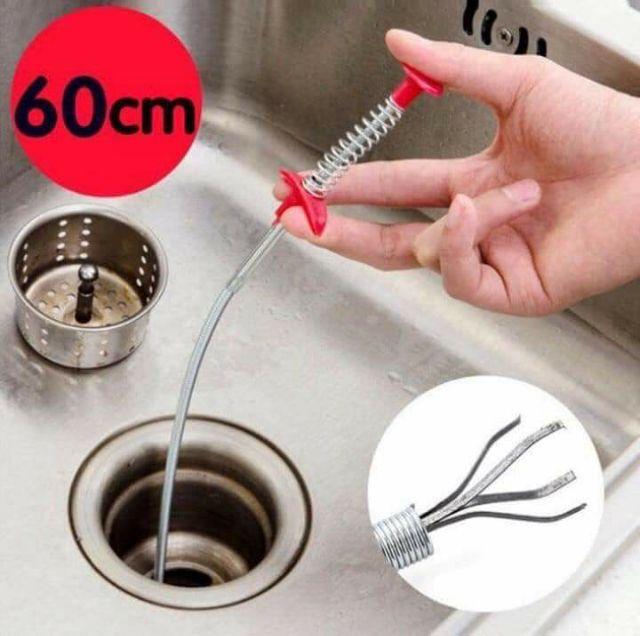 Dụng Cụ Thông Tắc Cống 2in1 - có đầu gắp rác tiện lợi