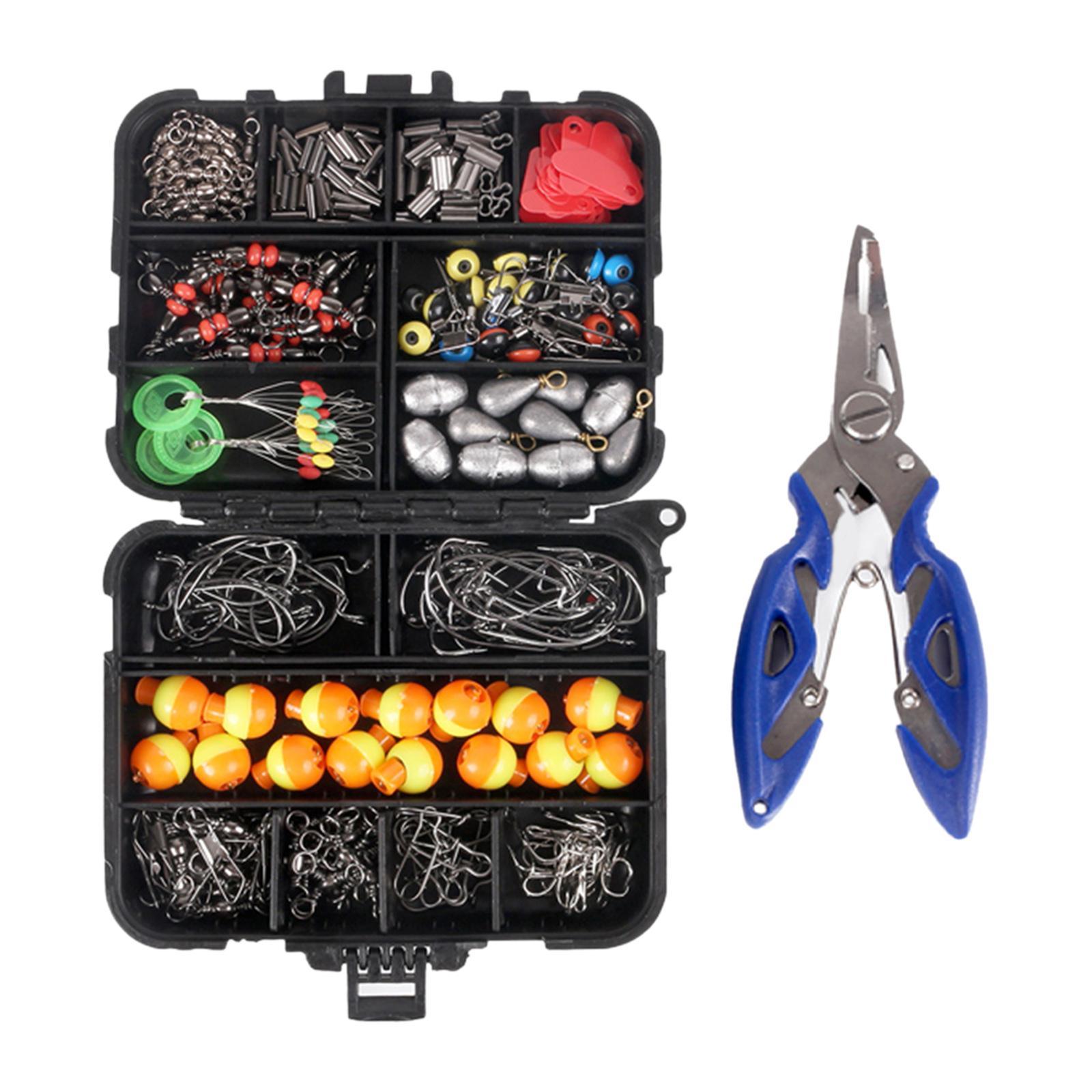 263Pcs Fishing Accessories Fishing Bobbers Floats with Portable Tackle Box