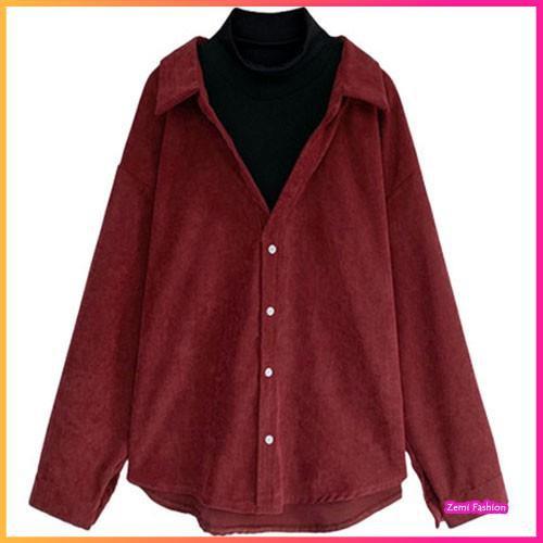 Áo Sơ Mi Nữ Dáng Rộng Trơn Thời Trang Công Sở