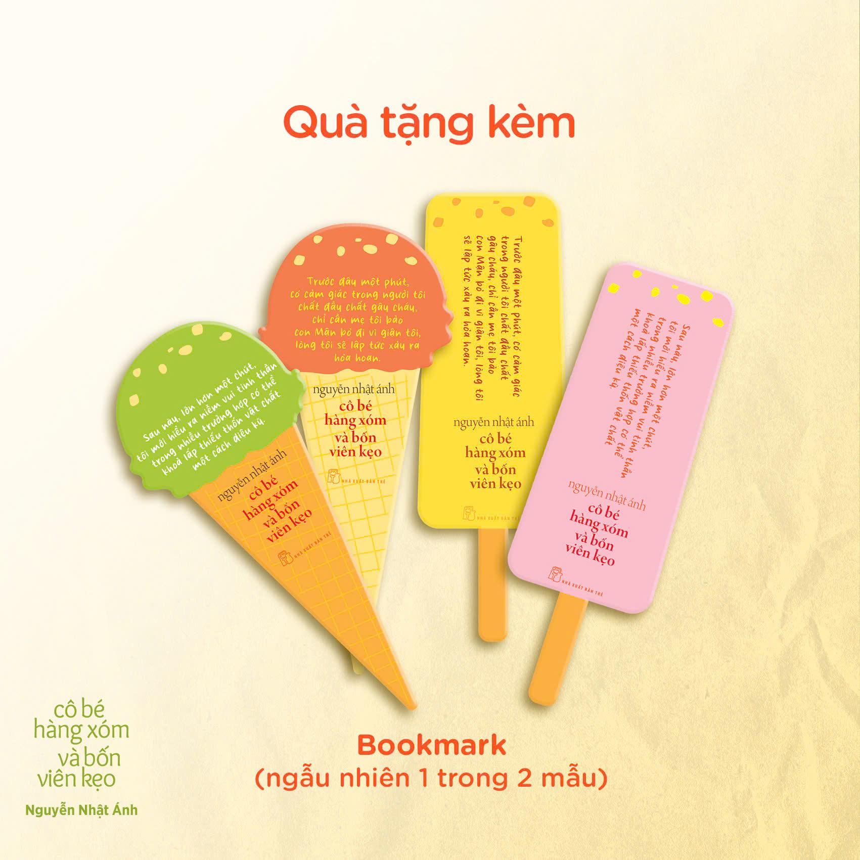 Sách Nguyễn Nhật Ánh - Cô Bé Hàng Xóm Và Bốn Viên Kẹo - Bìa Cứng - Tặng Kèm Random 1 Trong 4 Mẫu Bookmark + Sticker + Sổ Vẽ