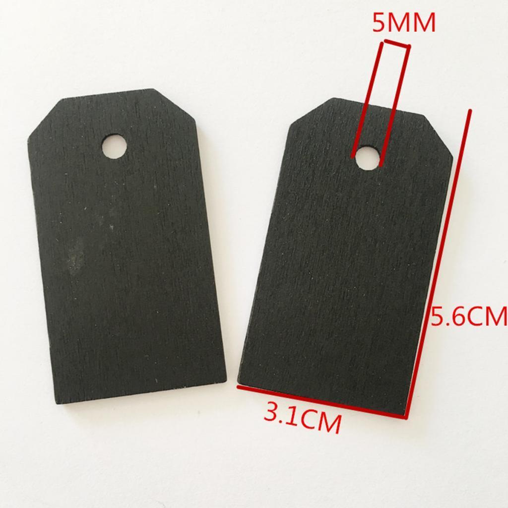 75pcs Wooden Wedding Message Board Christmas Tree Ornament Tags Black White