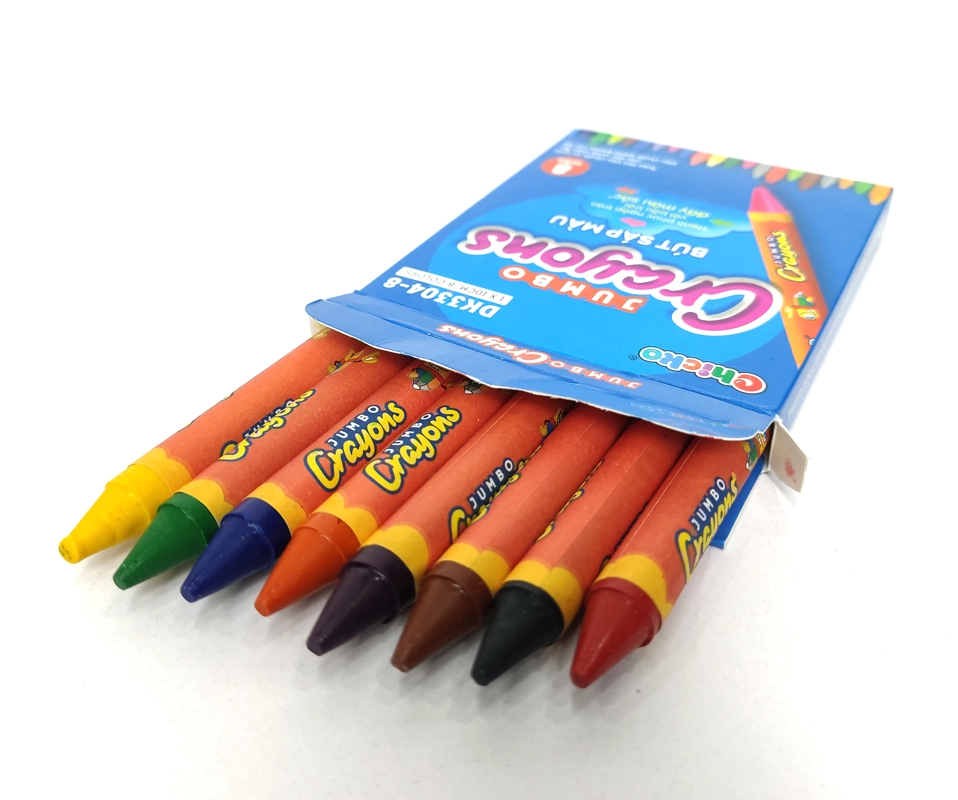 Bộ 2 Bút Sáp Màu Chicko Jumbo Crayons - 8 Màu - DK3304-8