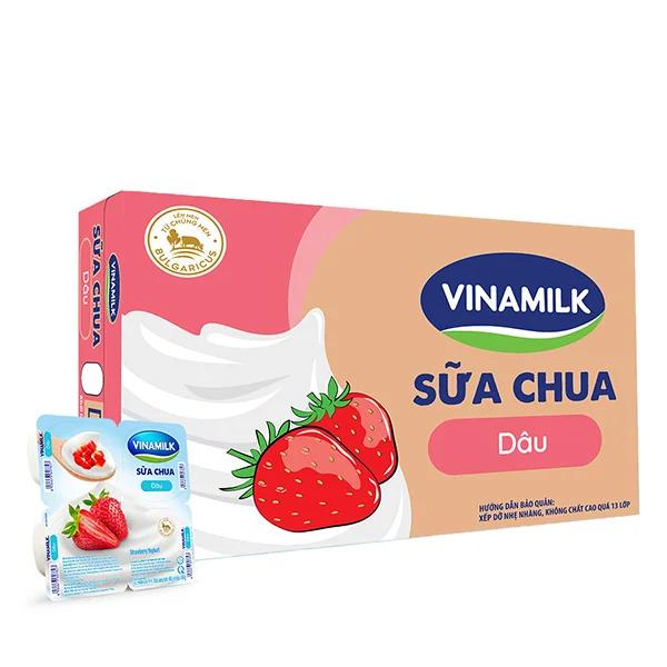 Sữa chua ăn Vinamilk dâu - Thùng 48 hộp 100g