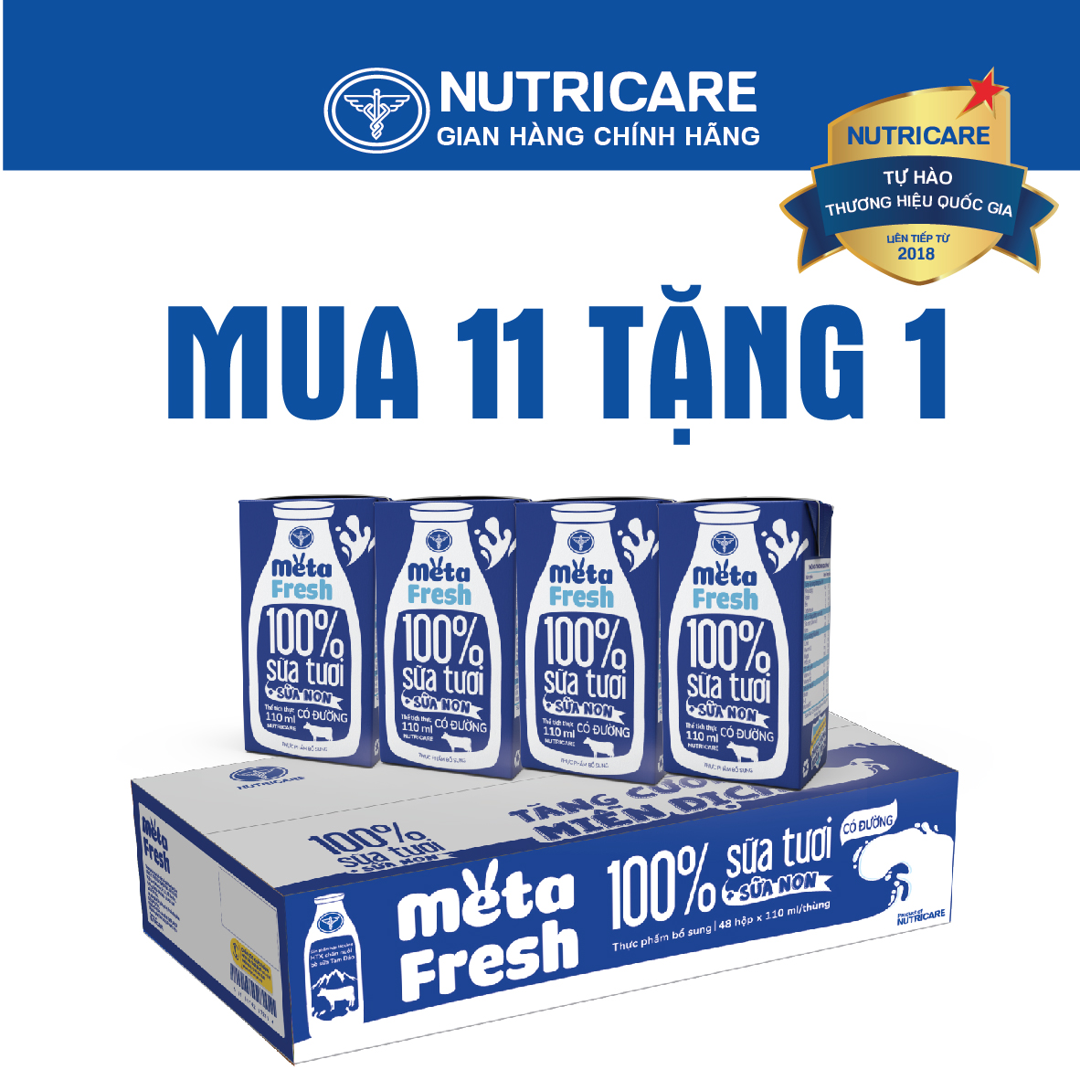 Sữa tươi Nutricare Meta Fresh Có Đường
