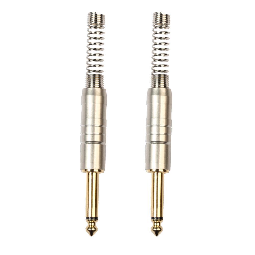 2 6.35mm Plated Plug Connector Video DIY Accessory