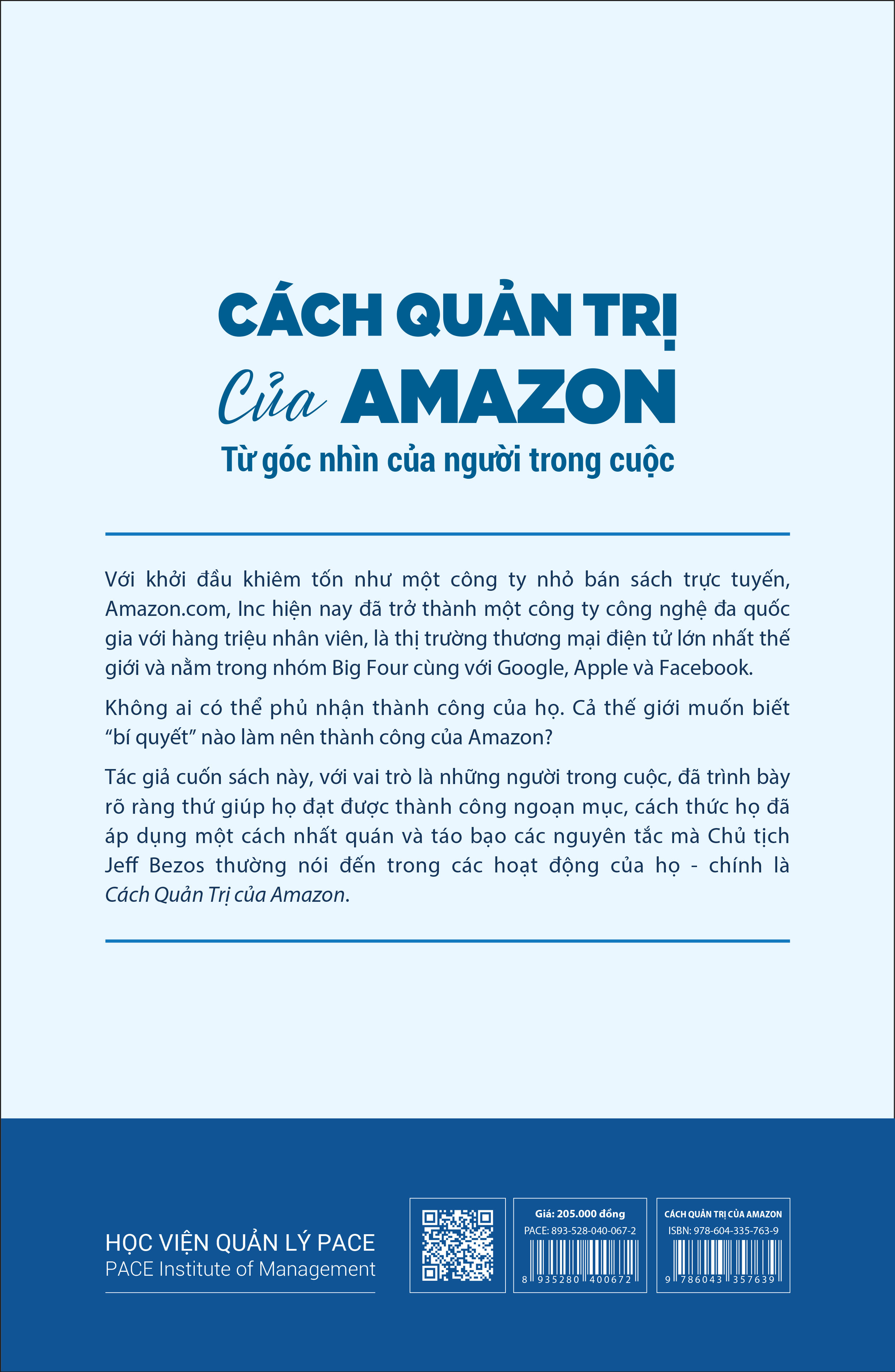 Cách Quản Trị Của Amazon (Working Backwards) - Colin Bryar, Bill Carr - PACE Books