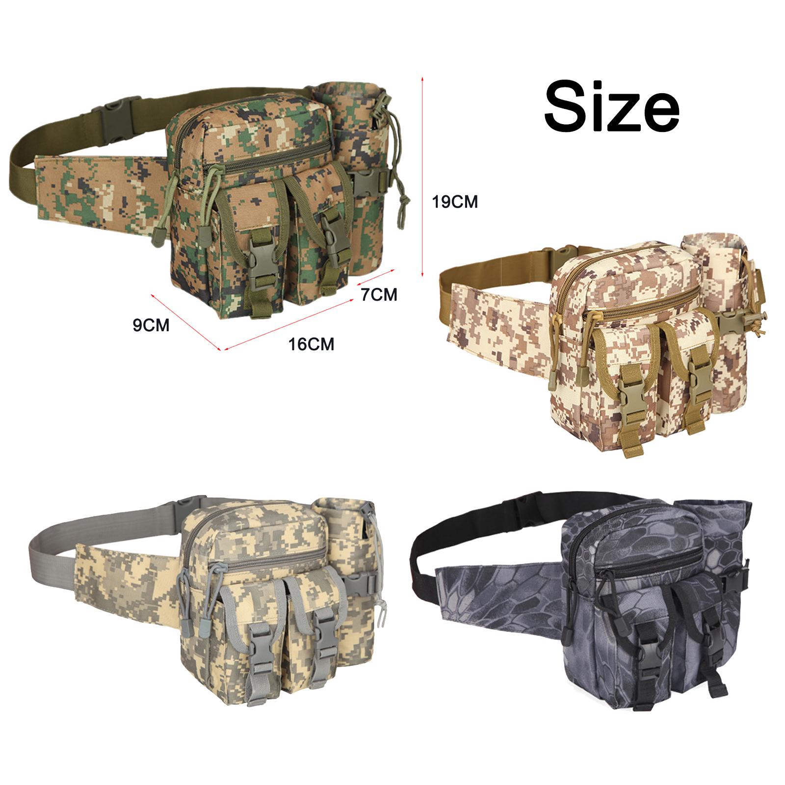 Outdoor Men Waist Pack Bag Hiking Water Bottle Pouch Waterproof Sports Hunting Walking Climbing Mountaineering Riding Fishing Camping Shooting Utility