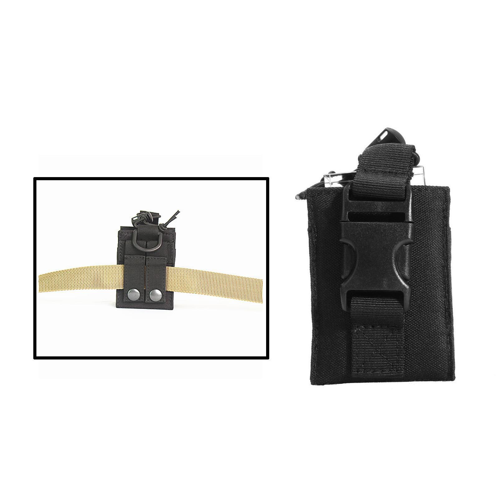 Radio Pouch Holder Multipurpose Durable Belt Waist Bag for Camping Outdoor Black
