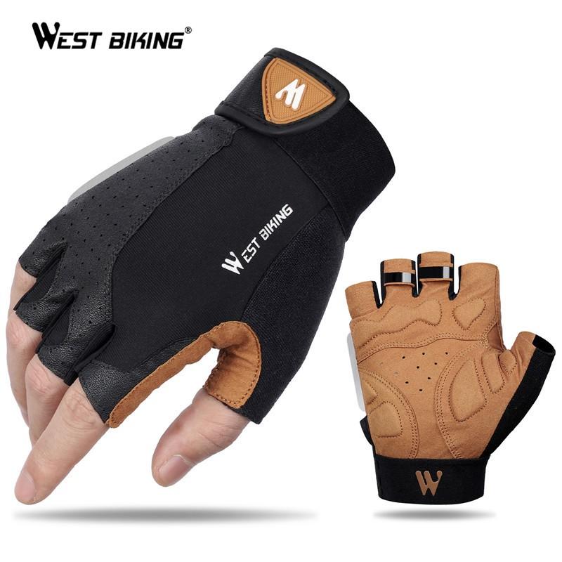 Găng tay nửa ngón thể thao WEST BIKING chống sốc thoáng khí tiện dụng khi hoạt động ngoài trời/lái mô tô