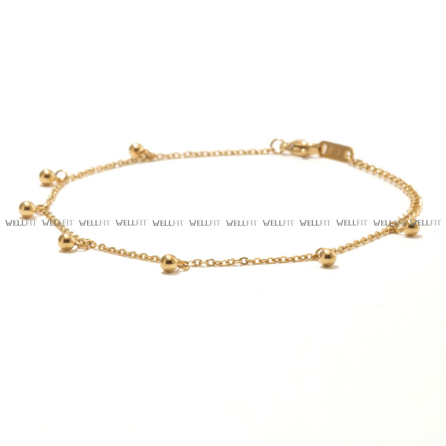 Vòng chân xích gắn hạt nhỏ phong cách hiện đại đơn giản dễ thương âu mỹ-VCV6766