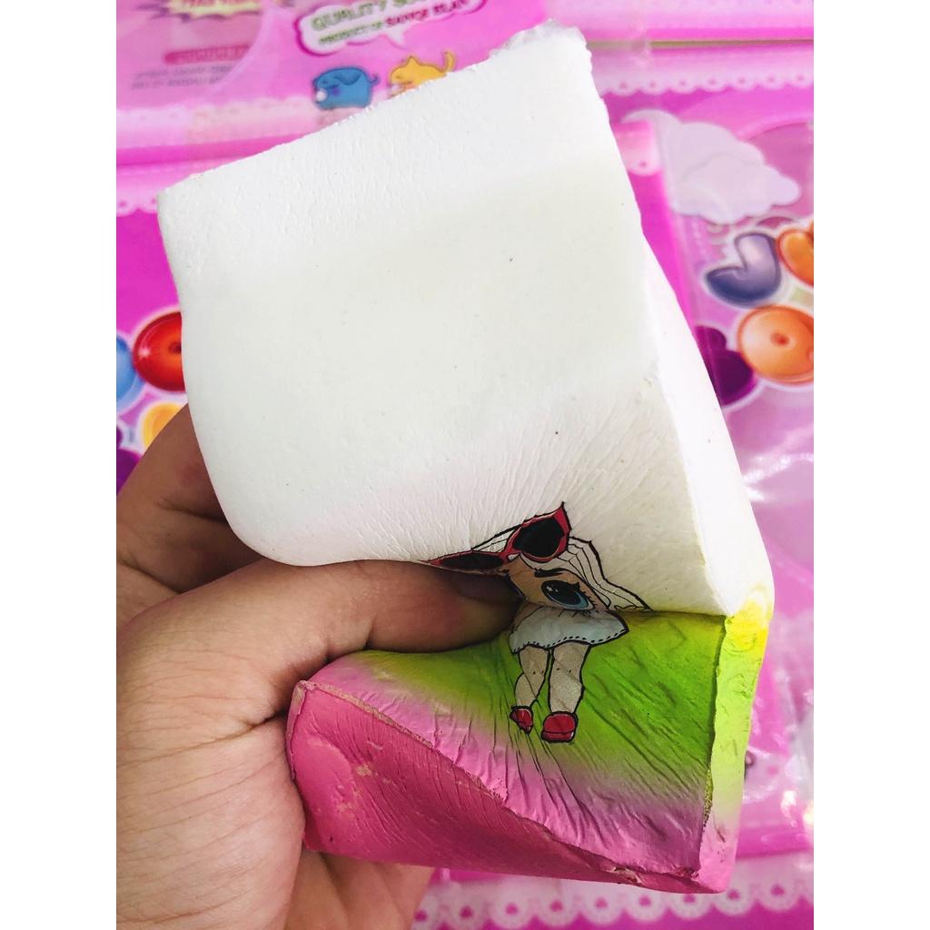 Squishy Lớn JUMBO Hình hộp sữa in hình cô gái váy trắng kính đỏ Đồ Chơi Xốp Giảm Stress Hình mềm mịn dễ Thương đàn hồi C