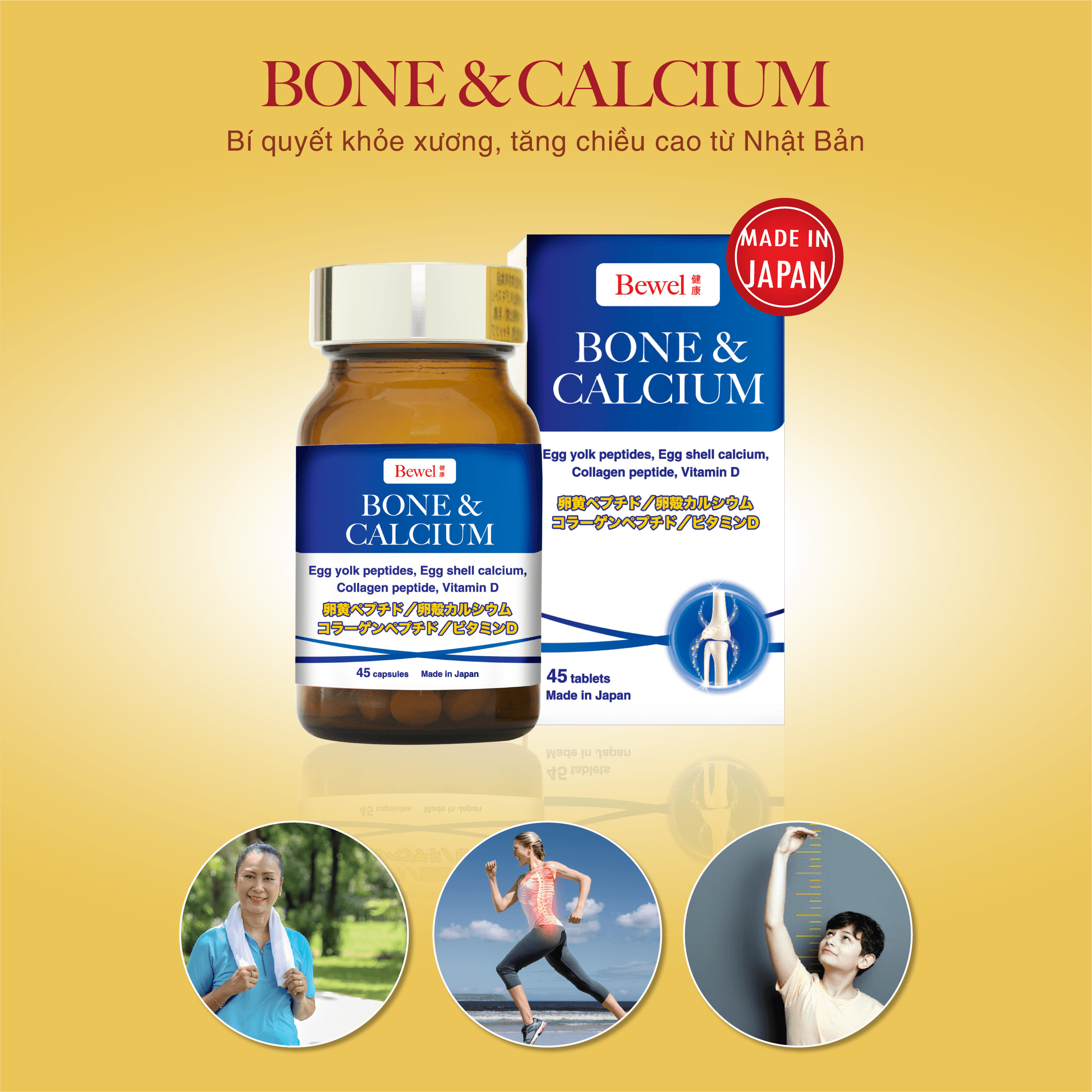 Thực phẩm chức năng Chăm sóc toàn diện cho Xương thương hiệu Waki Pharma - Bewel Bone & Calcium