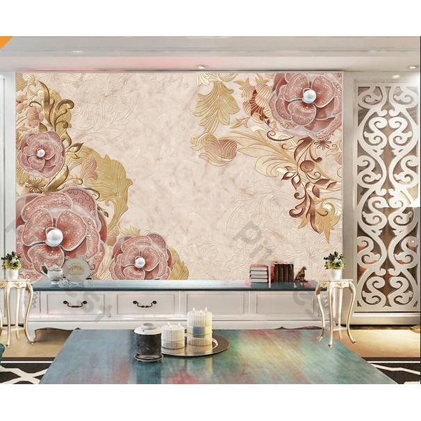 Tranh phong cách hoa trang sức tối giản hiện đại, tranh dán tường 3d hiện đại MS789709