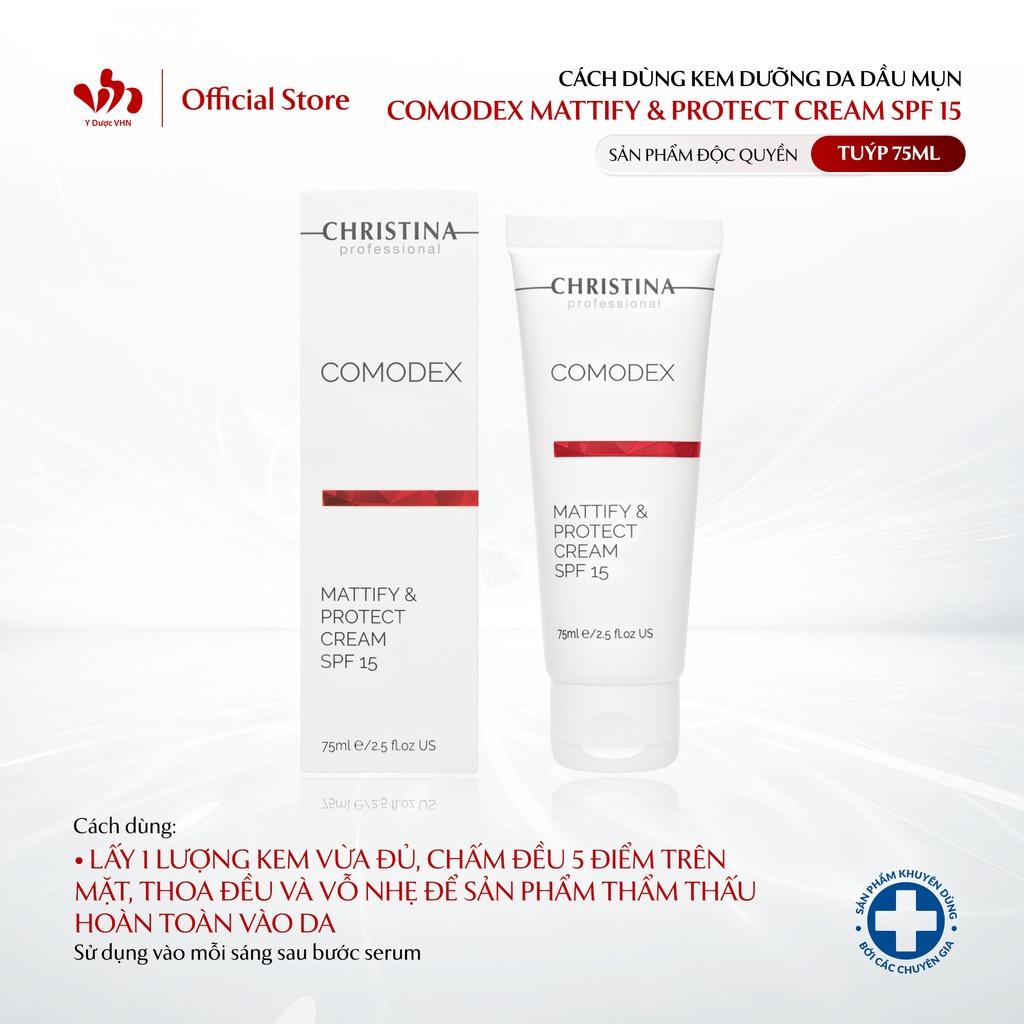 Kem Dưỡng Da Dầu Mụn Comodex Mattify &amp; Protect Cream SPF 15 CHRISTINA Giúp Kiểm Soát Dầu Nhờn, Thu Nhỏ Lỗ Chân Lông 75ml