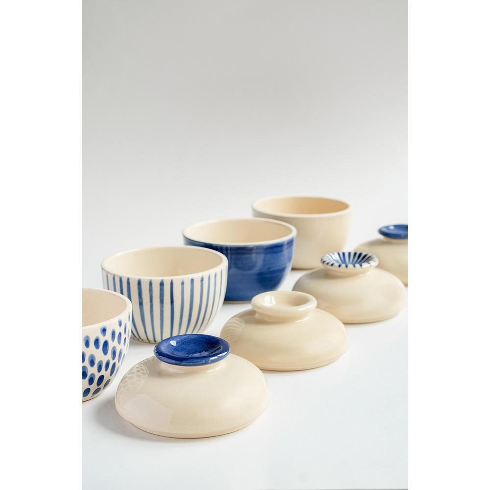 Lọ, hũ gia vị có nắp gốm sứ Tu Hú Ceramics - Hoạ tiết Y Thanh