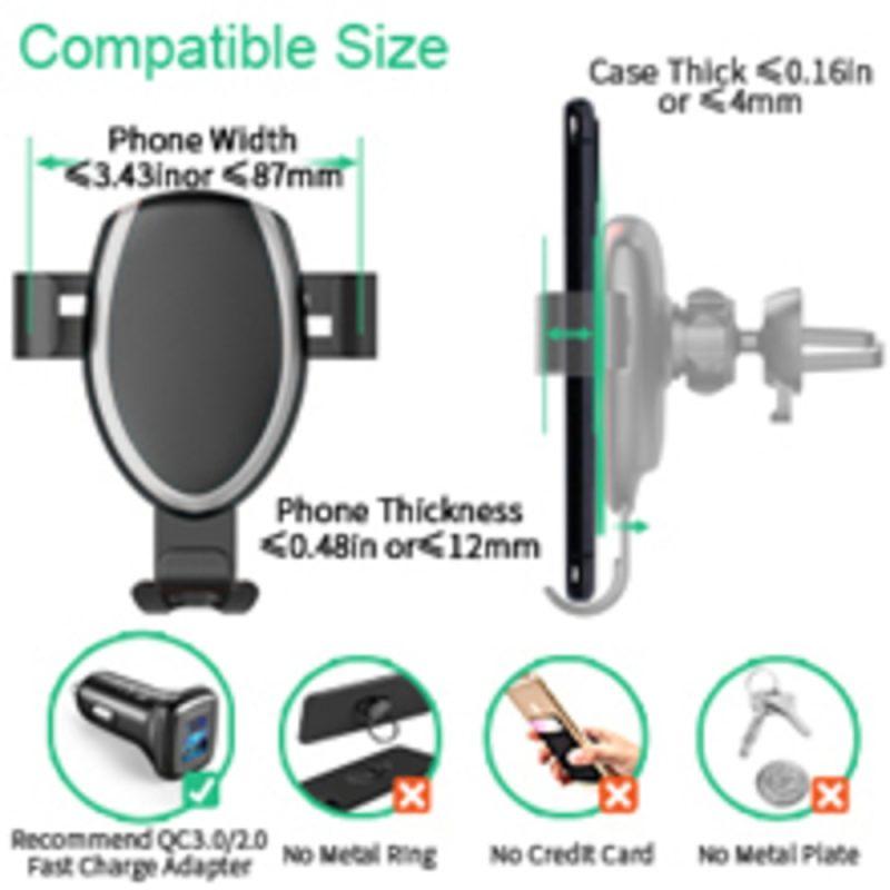 Bộ giá đỡ điện thoại tích hợp sạc không dây Choetech T536 dùng kẹp khe gió hoặc dán taplo trên ô tô