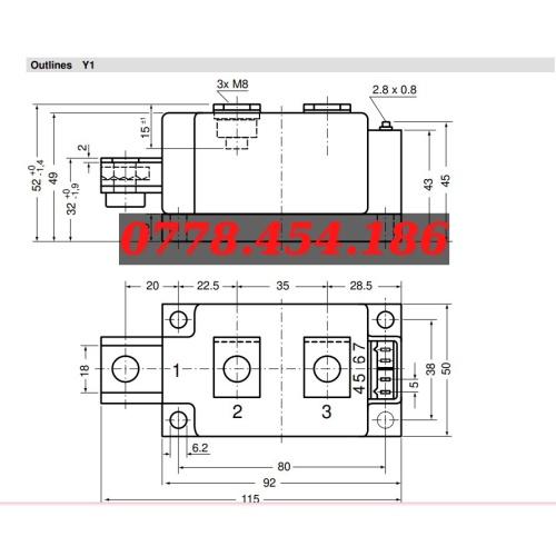 Linh kiện công suất THYRISTOR MODULE MCC255 16IO1