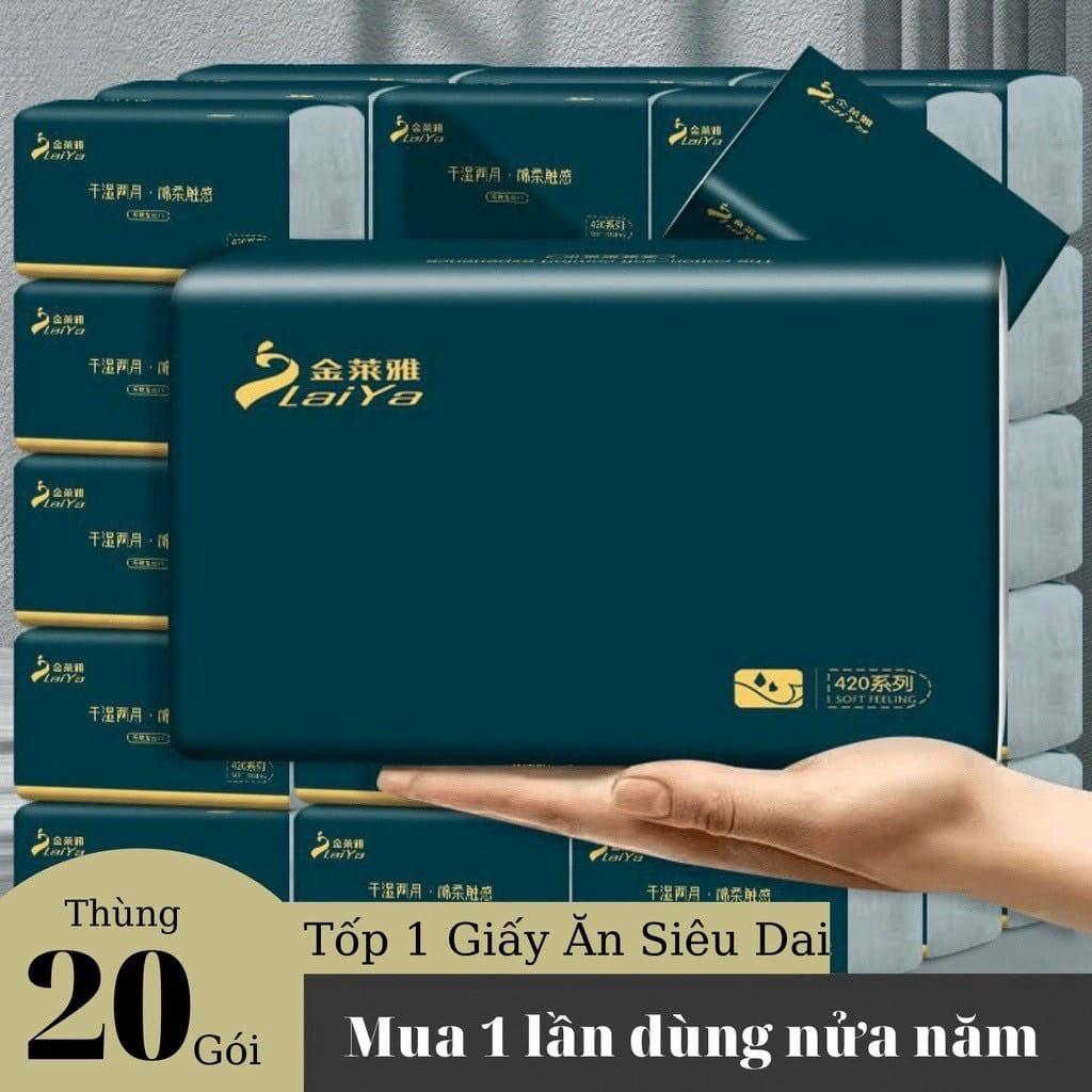 Thùng 20 gói Giấy rút LaiYa 5 lớp Siêu dai , Không bở khi thấm nước (HÀNG NỘI ĐỊA TRUNG)