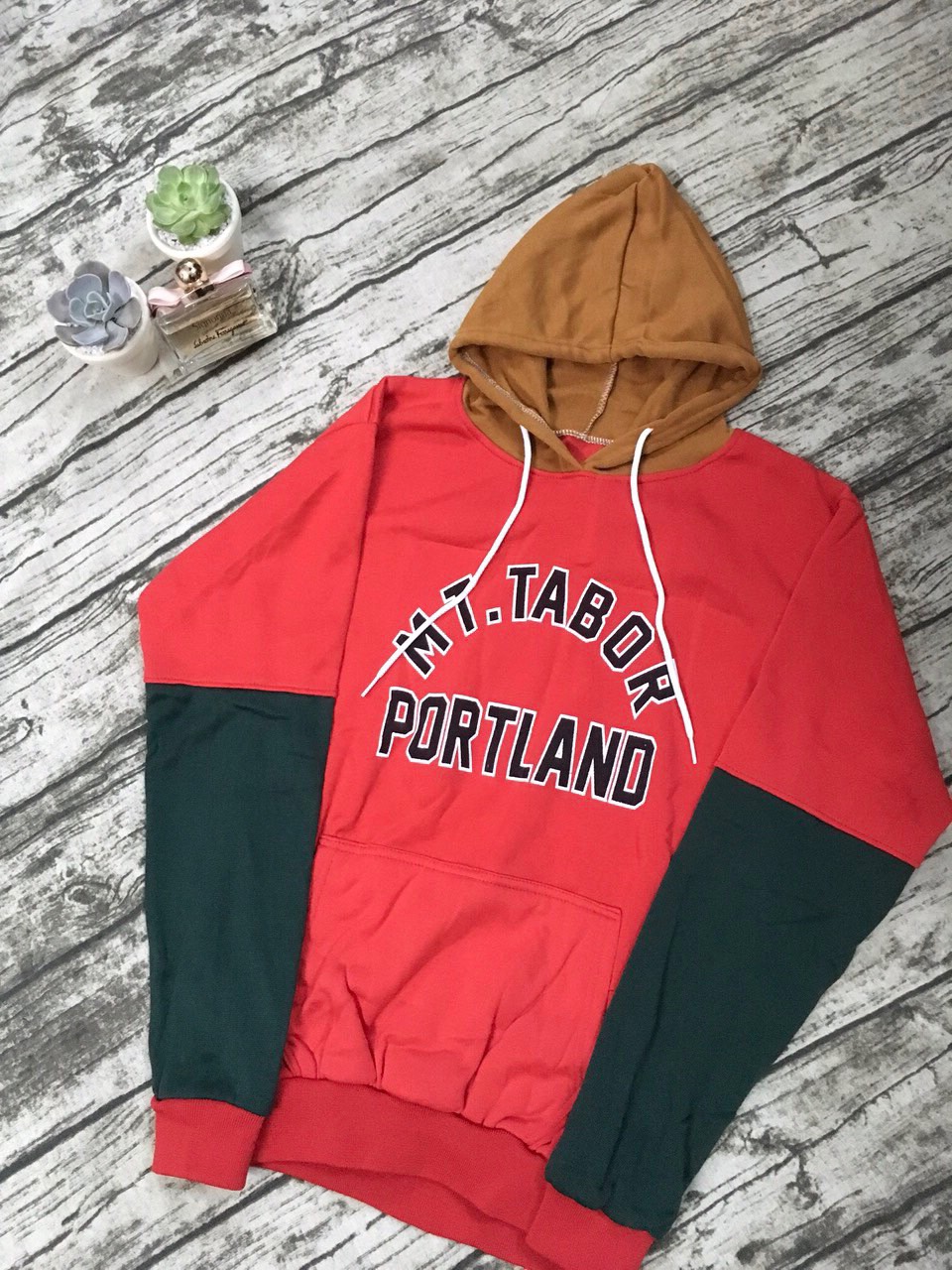 Áo hoodie unisex nam/nữ chất nỉ bông mỏng in chữ MT.TABOR PORTLAND. Ảnh thật trải sàn