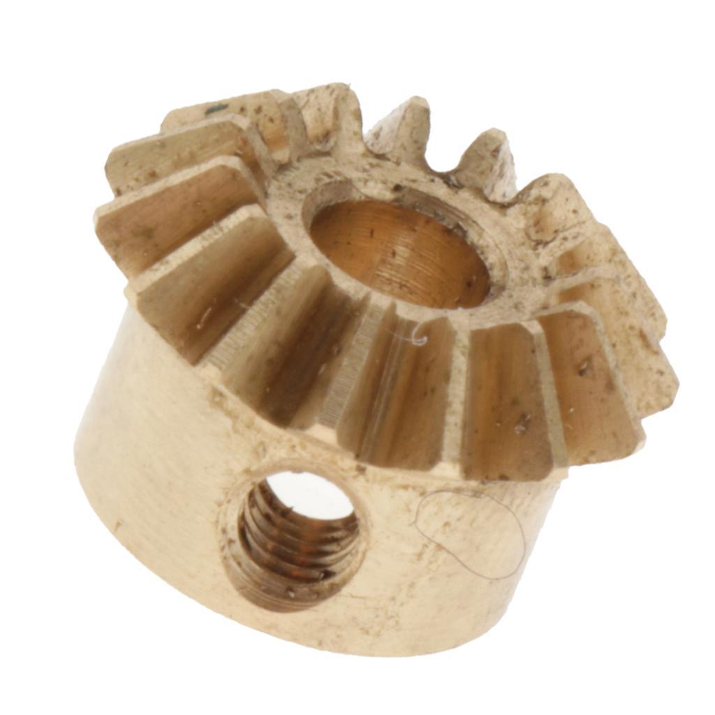 2 Pieces 0.8 Modulus Brass Bevel Gear 15 Tooth 3 to 6mm Diameter