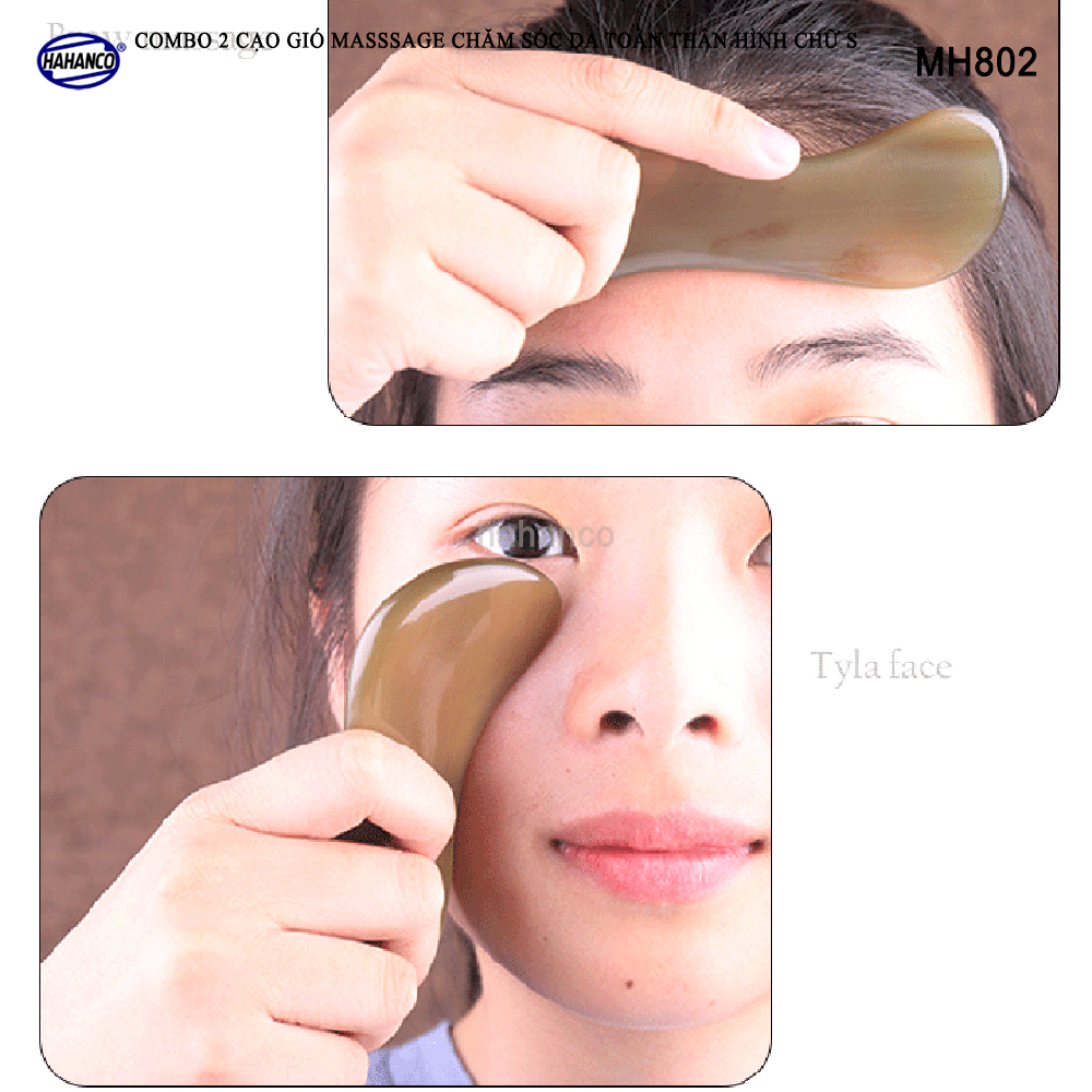 COMBO 2 chiếc Cạo gió masssage chăm sóc️ da toàn thân hình chữ S - Chăm sóc sức khỏe