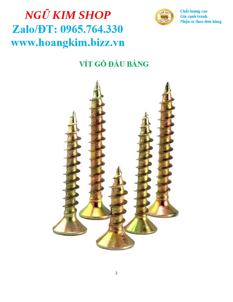 VÍT GỖ ĐẦU BẰNG M3, M3.5, M4