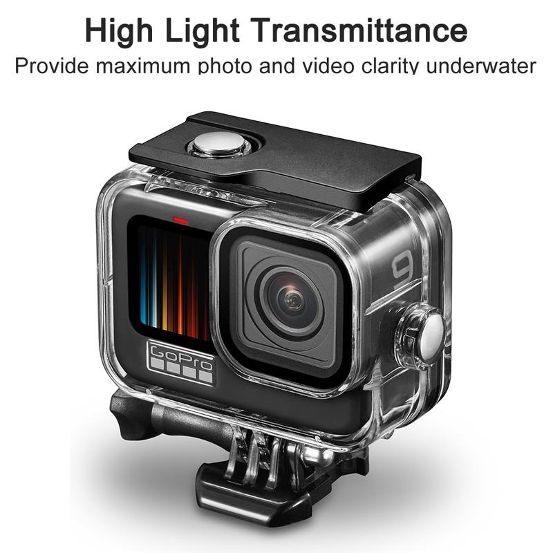 Vỏ nhà ở chống thấm nước cho GoPro Hero 11 10 9 Đen Lặn bảo vệ dưới nước lặn cho Go Pro 10 9 Phụ kiện GoPro9