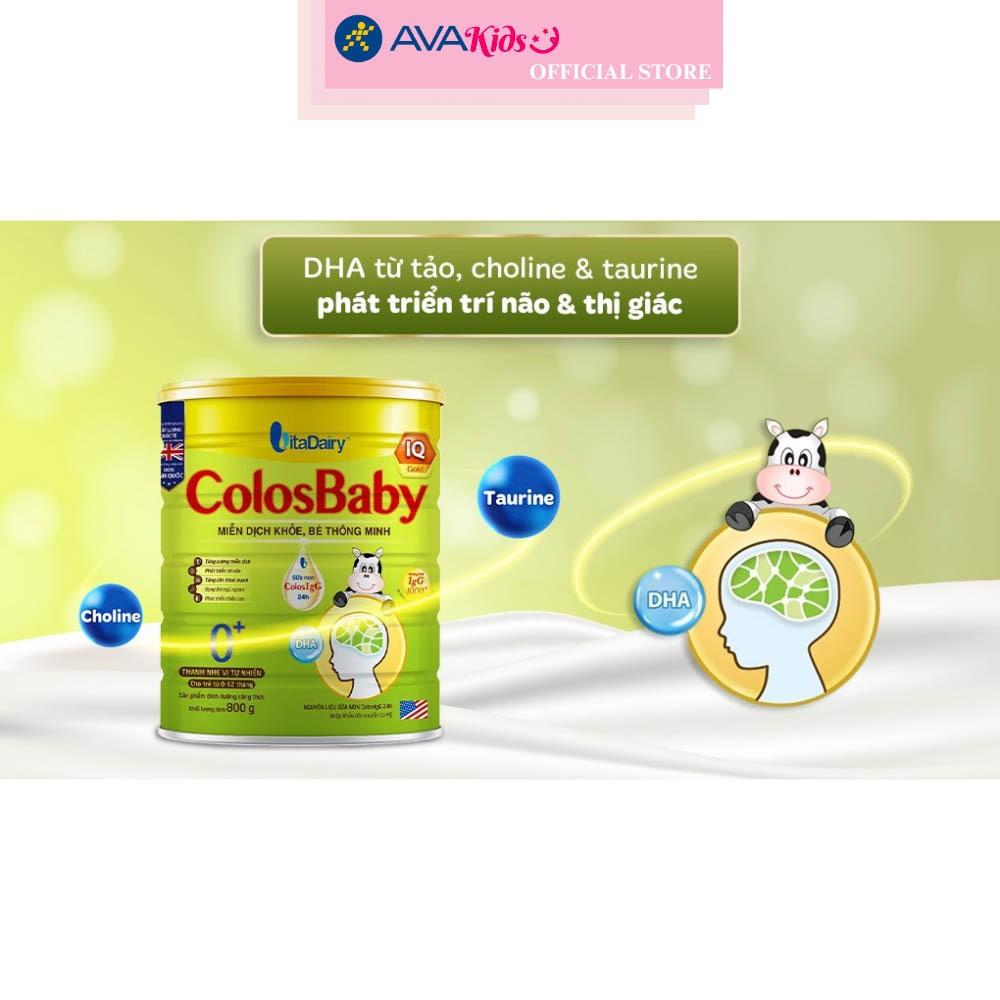 Sữa bột ColosBaby IQ Gold 0+ (sữa non) hương vani 800g (0 - 12 tháng)
