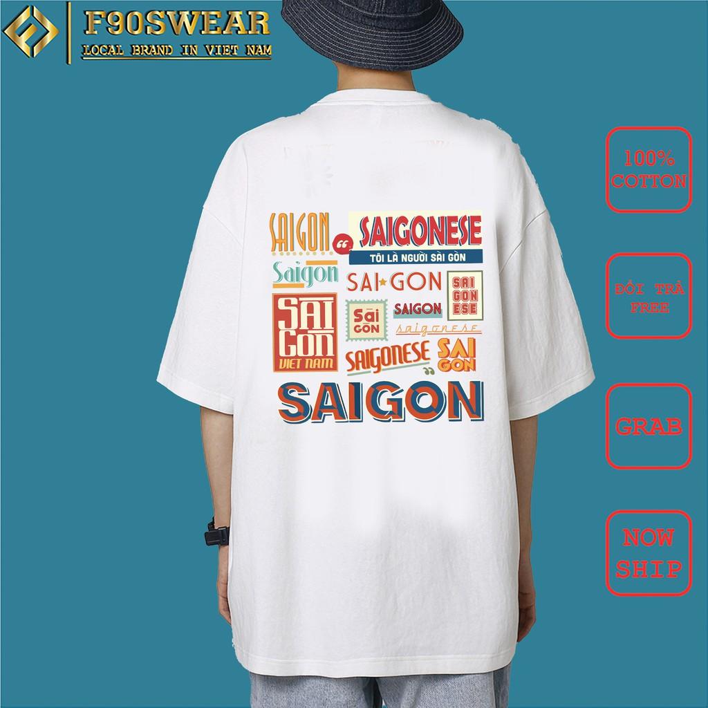 Áo phông nam nữ unisex form rộng - áo thun tay lỡ nam nữ dáng rộng chất cotton mềm mịn in hình HÀ NỘI - SÀI GÒN