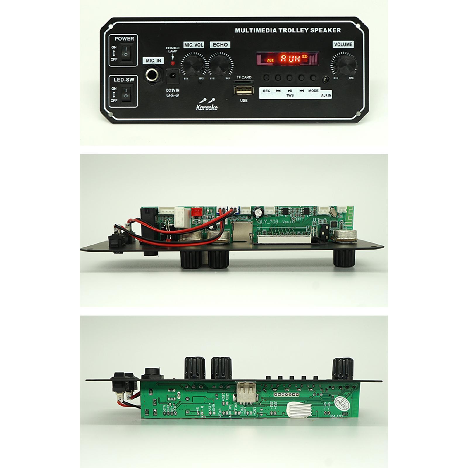 Bluetooth MP3 Decoding Board Audio Receiver Module for Speaker 2x10W 7.4V RGB Light Lossless Support TF/USB/AUX/Mic/FM Audio Amplifier Board