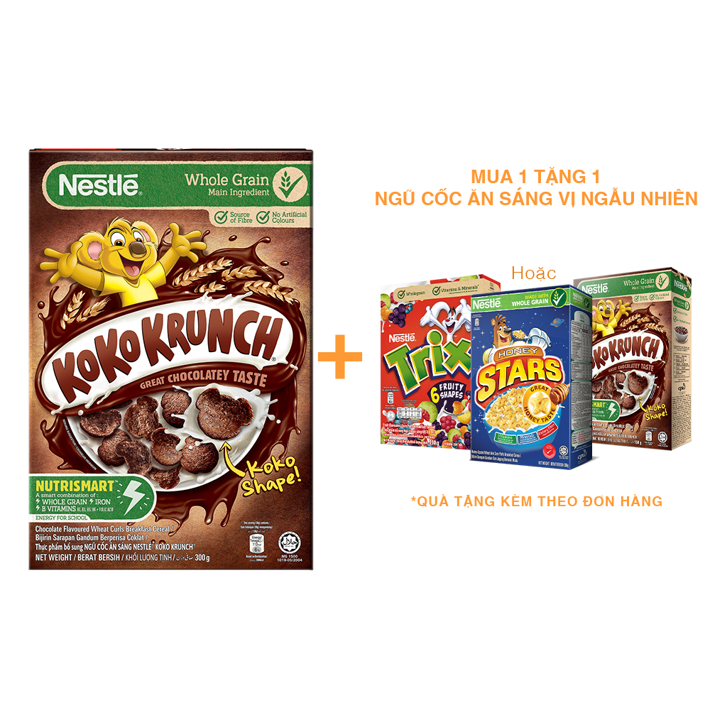 [Mua 1 Tặng 1 - Ngũ Cốc Ăn Sáng Vị Ngẫu Nhiên 150gr] Ngũ cốc ăn sáng KOKO KRUNCH (Hộp 300g)