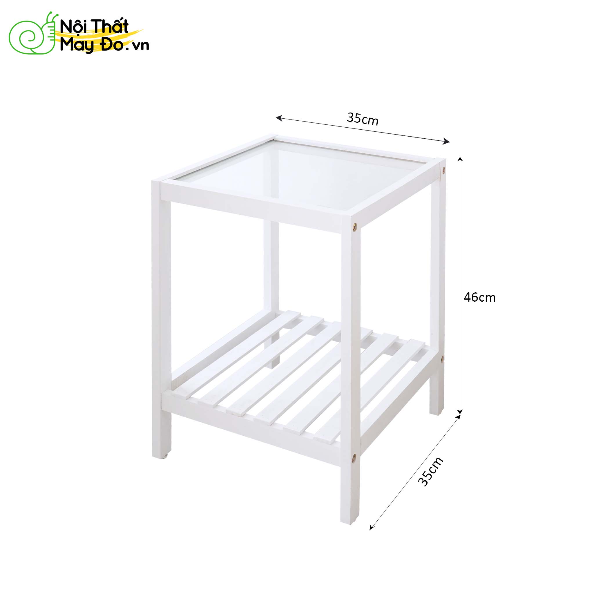 Kệ Đầu Giường Đa Năng - Glass Shelf - Thiết Kế 2 Tầng Mặt Kính - Lắp Ráp Dễ Dàng - Có 2 Màu Sắc