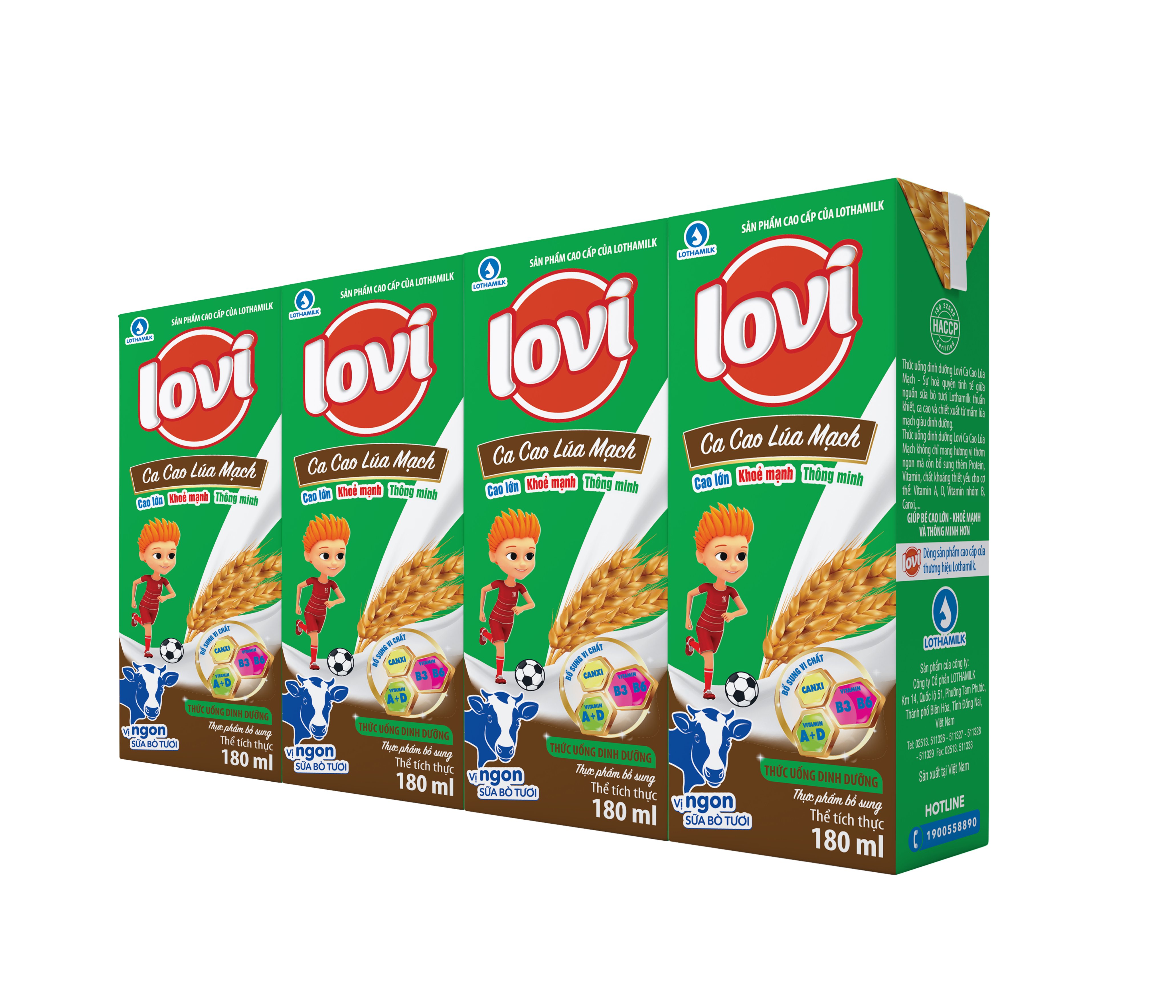 Sữa cacao lúa mạch Lovi Lothamilk 180ml thùng 48 hộp