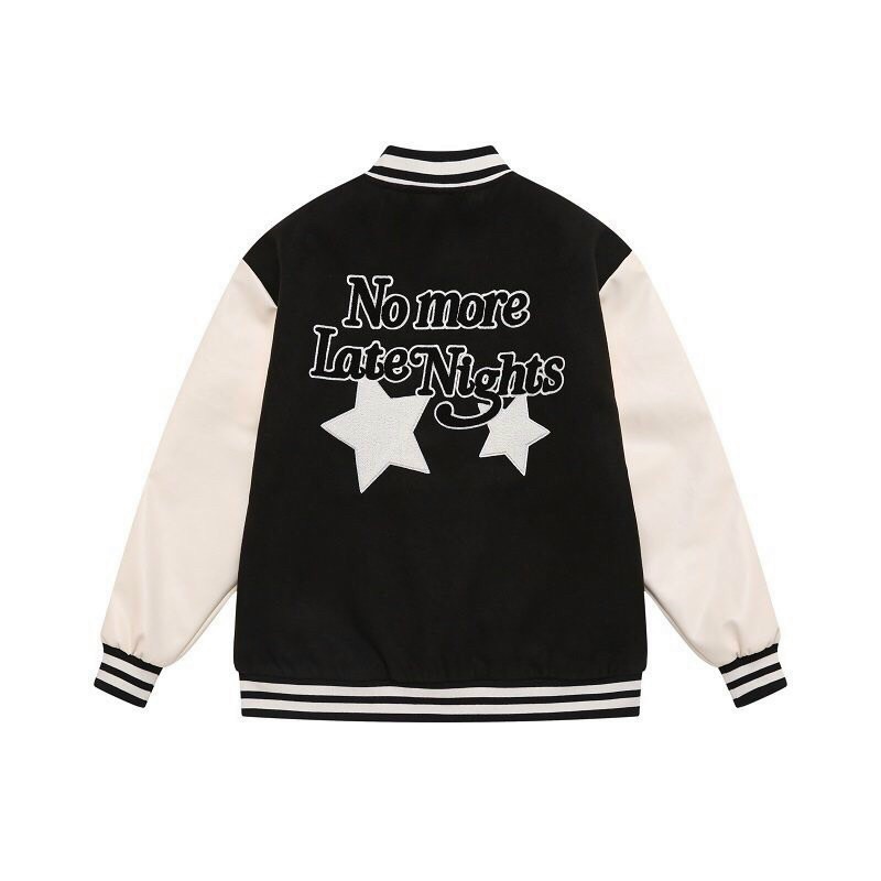 áo khoác dù no more late night, Áo khoác dù ngôi sao, Áo khoác nữ dù màu đen form rộng có nón, áo khoác bomber JACKET NO MORE, áo khoác bóng chày phong cách hàn quốc