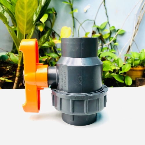 Van cầu rắc co phi 42mm cao cấp Automat một đầu ren trong nhựa PVC cao cấp tay gạt màu cam chống tia UV được sản xuất từ Ấn Độ