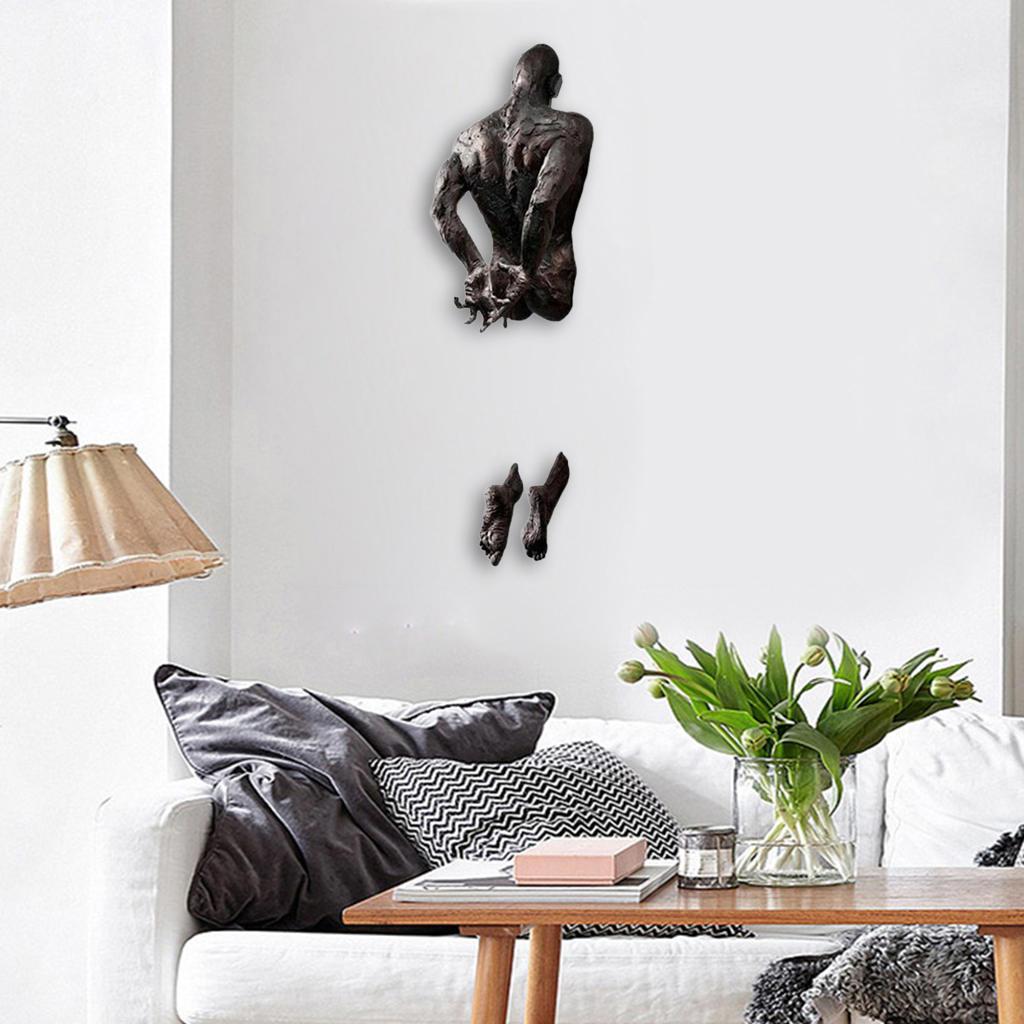 Creative Sculpture Man Statue Art Home Living Room Wall Decor Craft Gift
