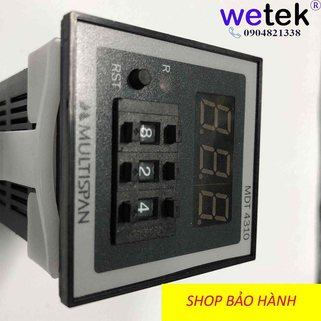 Multispan MDT 4310 Timer kiểu cơ, lắp mặt cánh tủ, phím xoay, màn LED, dải siêu rộng 0s-999h