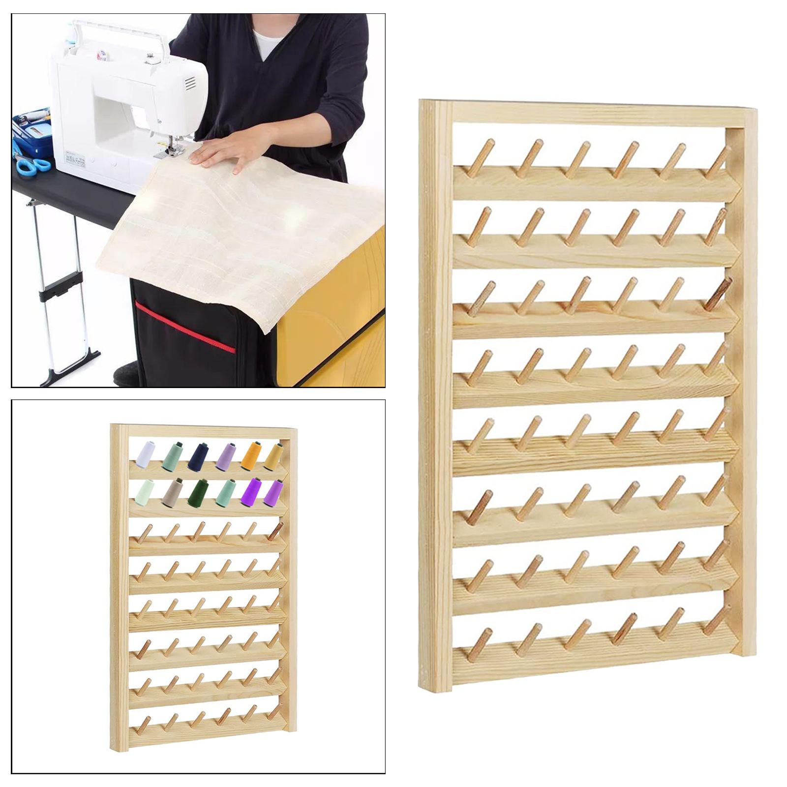 Wood Sewing Thread Stand Organizer Craft Embroidery Storage Rack Holder