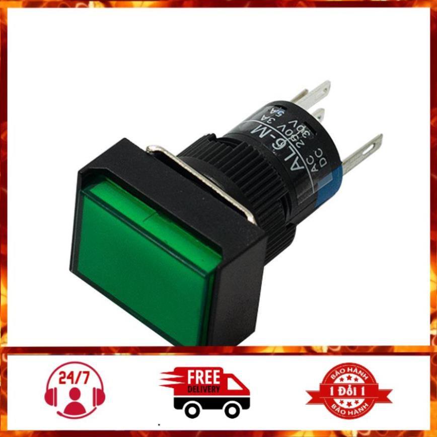 Nút Nhấn Đề Chữ Nhật 24VDC LA16J-11D Nhấn Nhả Có Đèn